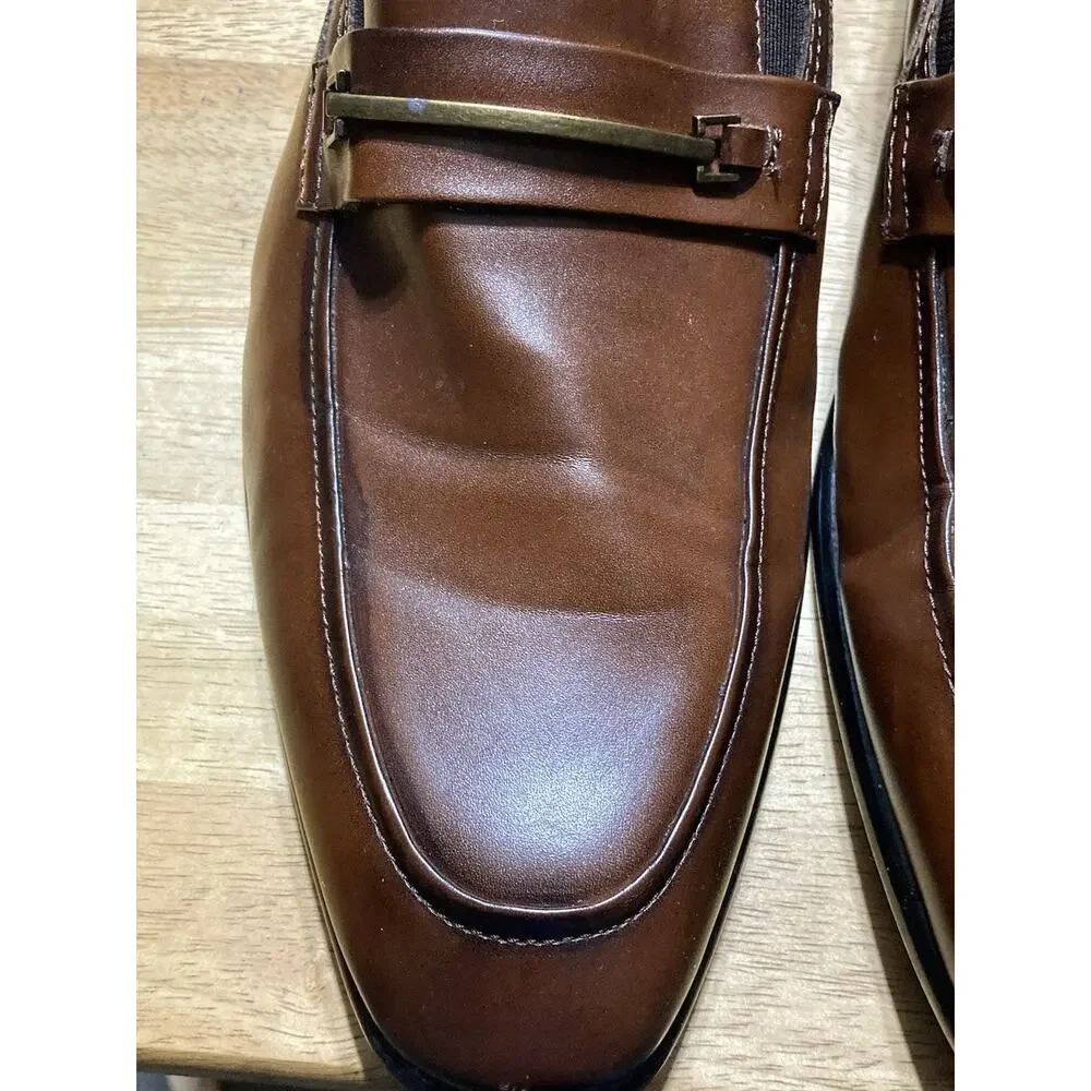 Kenneth‎ Cole Brock Loafers Mens 11 Brown Leather Slip On Dress Shoes